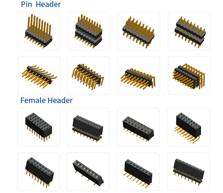 2.54mm Pitch Pin Header DIP Type N Series Double Row 16 Pins Connector