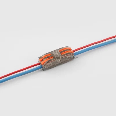 Origin China CE Certification PC Material Transparent Color 2 Conductor L N Home Building Compact Splicing Wire to Wire Lever Nut Terminal Block Wire Connector